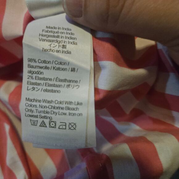 J.Crew Sleeveless Pink White Striped Button-Up Shirt Medium - Picture 4 of 9